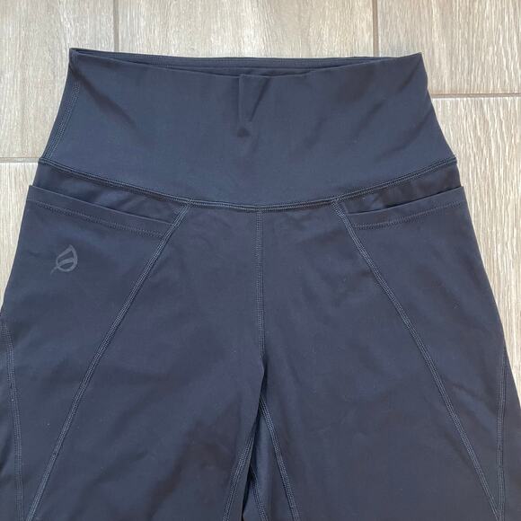 P'tula Black Jogger Leggings 77% Nylon 23% Spandex Size S High Waist Pocket - Picture 8 of 9